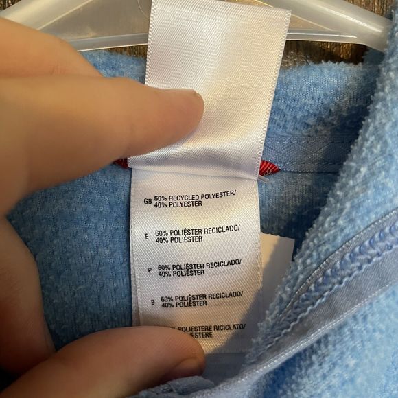 The North Face TKA 100 Womens Small Blue Fleece Masonic Hoodie Full Zip Jacket - Picture 9 of 9